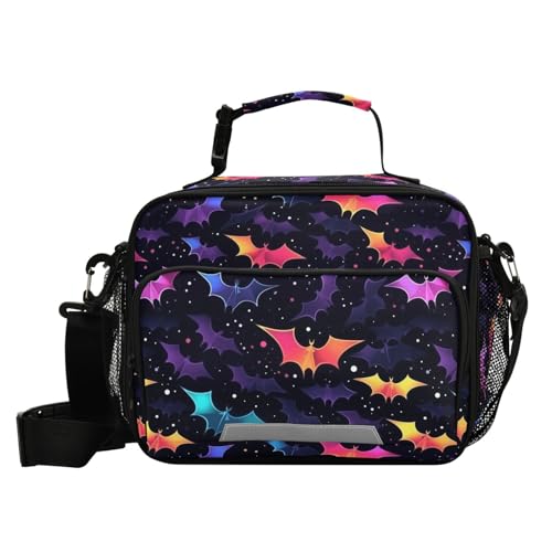 MNSRUU Unisex Insulated Lunch Bag, Bat 12, Fabric, 11"x4.33"x 9.05", Ample Storage Space, Keeps Food Warm, Lightweight, Portable, Suitable for Kids, Friends, Family - color: Bat 12