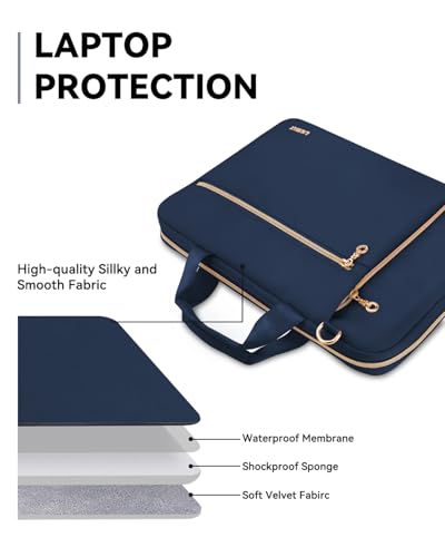 Laptop Case Bag Women Men Computer Sleeve Compatible with MacBook/Dell/HP/Acer/ASUS/LG, Waterproof Shoulder Carrying Briefcase, Blue, 17-17.3 Inch - color: Blue, size: 17.3 inch