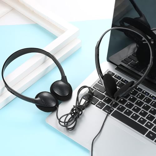 CN-Outlet 100 Pack Classroom Headphones Bulk for School Students Kids Teen Children and Adults, Wholesale Sturdy Wired Headphones Classroom Earphones (Black, 100 Pack) - color: Black, size: 100 PACK
