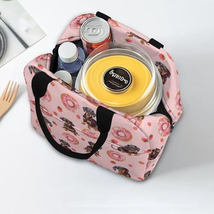 Cute Dachshund Kids Lunch Box Large Capacity Insulated Lunch Bag Portable Handle Thermal Picnic Cool Bags Multifunctional for School Picnic Travel Hiking Camping - color: Cute Dachshund