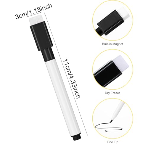 200 Pieces Magnetic Dry Erase Markers with Eraser Cap Whiteboard Markers Bulk Dry Erase Pens for Office School Supplies