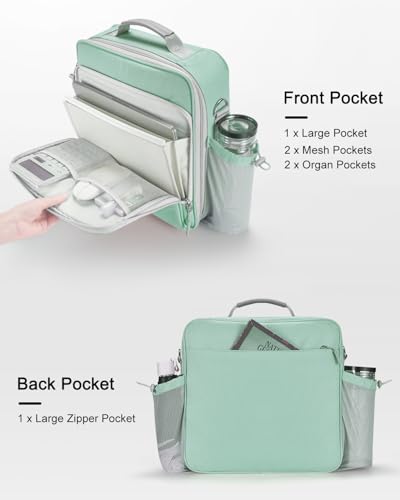 3 Inch 3-Ring Zipper Binder with Water Bottle Holder and Handle | D-Ring Zip Up Binder with Shoulder Strap, 700 Sheet Capacity, Compatible with 13" MacBook/Tablet, for School, Office, Green - color: Green