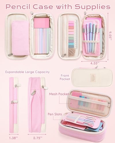 XKDOUS 60 Pcs Bible Study Supplies, Bible Study Kit for Women, Bible Journaling Supplies with Spiral Notebook Journal, Bible Tabs, Pen Case and More, Bible Highlighters and Pens No Bleed for Books - color: Pink