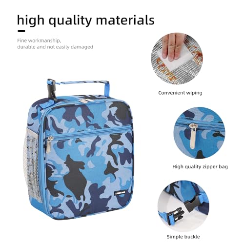 Lovoeo Lunch box Lunch bag for men women Insulated Lunchbox Lunch bags for Work Picnic Travel (Blue camo) - color: Blue camo