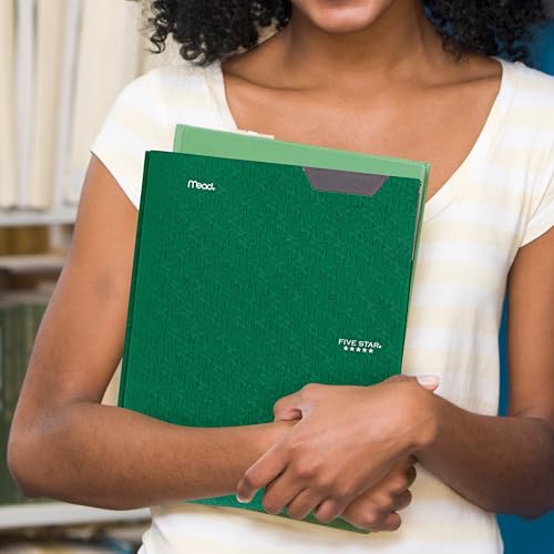Five Star 2-Pocket Folder, Plastic Folder with Stay-Put Tabs and Prong Fasteners, Holds 8-1/2" x 11" Paper, Forest Green (72111) - color: Green, size: 1 Count (Pack of 1)