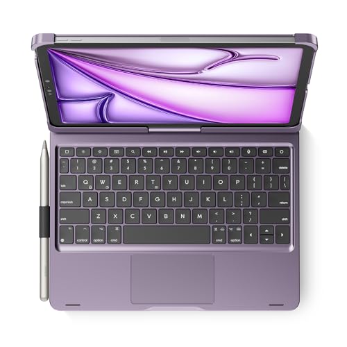 edaiser Swivel Keyboard Case for iPad Air 11" & 4th/5th Gen, Pro 11 Purple | 360° Rotatable Cover with Pencil Holder | Trackpad | RGB Backlit | for iPad Air 11" M4 M3 M2, Pro 11" (4th-1st, 2018-2022) - color: Metallic Purple, size: iPad Air(11"/4th/5th)&P