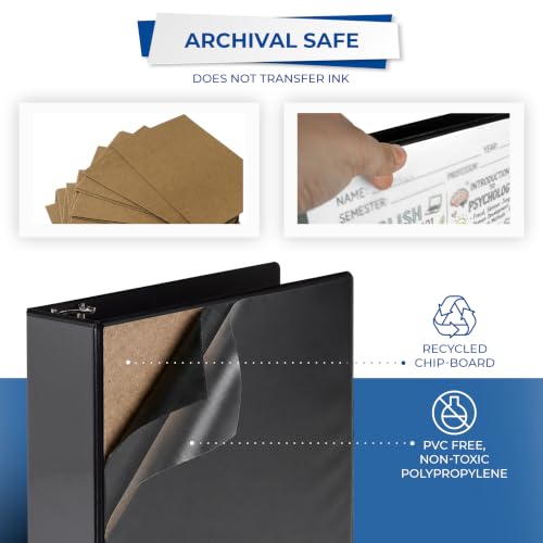 Samsill 3 Inch 3 Ring Binder, Economy Round Ring, Clear View Cover, 550 Sheet Capacity - for School, Home, Office - Black - size: 1-Pack, style: 3 Inch