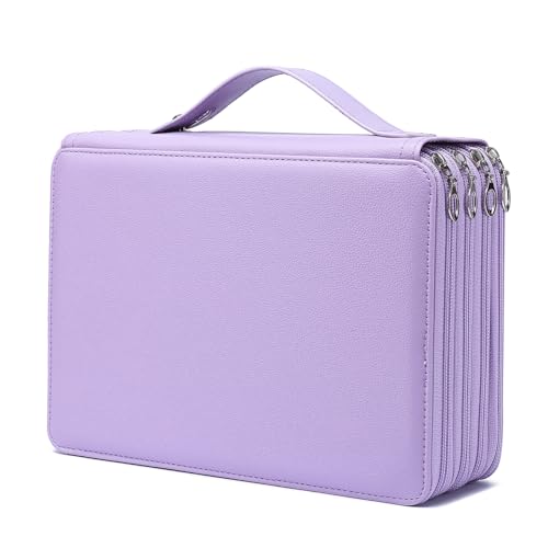 YOUNGCOL 200 Slots Colored Pencil Case Color Pencil Organizer Storage Large Capacity Pencil Holder (Purple, 200 Slots) - color: Purple, size: 200 Slots