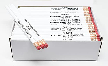 Pencil Guy Promotional Personalized Imprinted White Round Pencils 144 to a box. 19 color(s) to choose from! - color: White, size: 1 Count (Pack of 144)
