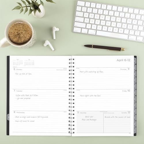 Mead Planner 2026-2027 Weekly & Monthly Academic 15-Month April-June, 8.5" x 11", Black (CAW62005) (Pack of 12) - color: Black, size: 8.5"W x 11"H (Pack of 12), style: 2026-2027