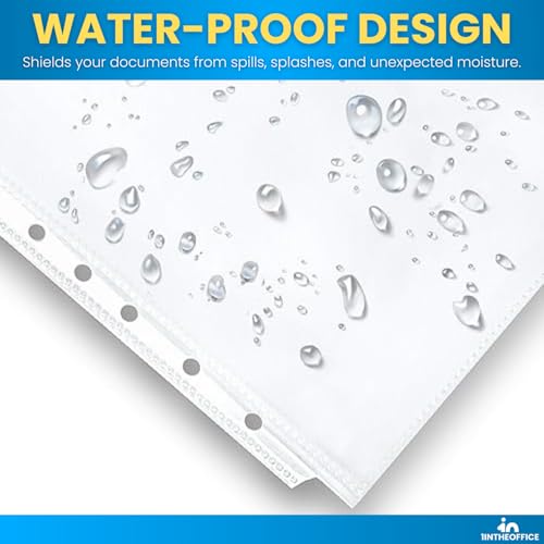 1InTheOffice Heavyweight Sheet Protectors 8.5 x 11, Plastic Sleeves for 3 Ring Binder, Clear, Top Load, 100 Pack
