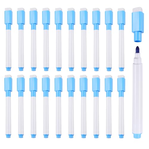 MECCANIXITY 50 Pack Dry Erase Markers Pens, Watercolor Fine Tip Marker, Whiteboard Markers with Eraser Cap for Paper Drawing Art Supplies Office Home, Light Blue - color: Light Blue