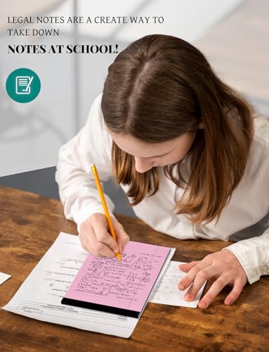 7pcs Small Note Pads 5x8 Legal Pads Pink Notepad 5x8 College Ruled Pink Notebook Paper Narrow Ruled Mini Notepads 5 x 8 Legal Pad Perforated Small Writing Pads 5x7 In 30 Sheets per Note Pad - color: Pink-7P