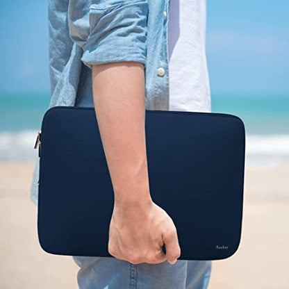 Laptop Sleeve 17 inch, Resistant Neoprene Laptop Sleeve/Notebook Computer Pocket Case/Tablet Briefcase Carrying Bag Compatible for Asus/Dell/Fujitsu/HP/Sony/Acer - (Dark Blue) - color: Dark Blue, size: 17.3 inch