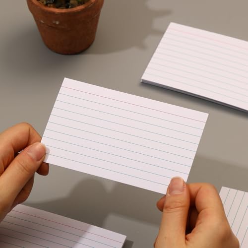 Extra Heavyweight 3x5 Inch Ruled Index Cards, Made of 92lb Weight Thick Paper Ruled Notecards, Double Sided Thick Flash Cards for Note-Taking, Studying, Ideal for School, Home and Office - 100 Count - style: 3X5IN - 100Count