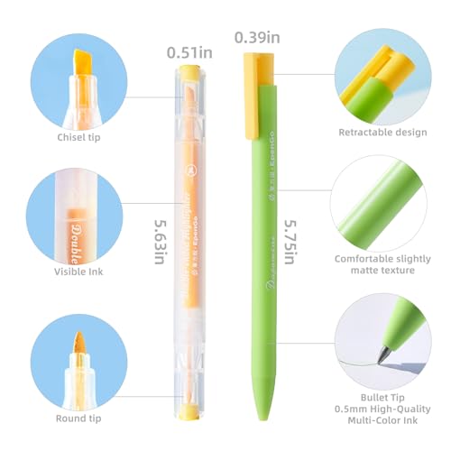 Bible Highlighters, 12 Pack Pastel No-Bleed Dual Chisel & Fine Tip | Double-ended chisel & fine tips, quick-dry no-bleed pastel ink. Ideal for Bible study, school notes, journaling & art crafts. - color: dopamine