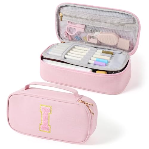 YOOLIFE Cute Pencil Case for Girls, Pink Pencil Pouch Bag, Aesthetic Pen Pouch School Supplies for Teen Girls, I (Pink) - color: Pink, style: I
