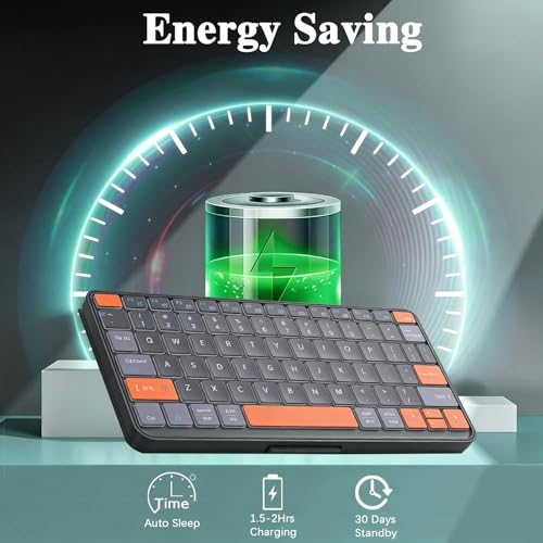 Foldable Keyboard with 7-Color Backlit & Any-Angle Stand | Portable Wireless Keyboard for Windows, iOS & Android,Compact Travel Bluetooth Keyboard for iPad/Phones/Z Fold/Galaxy Tab