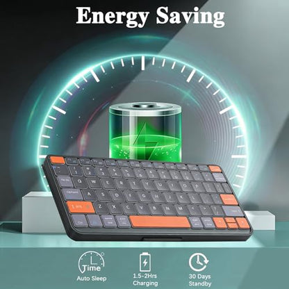 Foldable Keyboard with 7-Color Backlit & Any-Angle Stand | Portable Wireless Keyboard for Windows, iOS & Android,Compact Travel Bluetooth Keyboard for iPad/Phones/Z Fold/Galaxy Tab