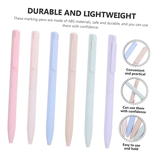 Uonlytech 6pcs Quick Drying Multi Color Gel Marking Pens for Students and Household Use Lightweight Material Smooth Writing School and Office Supply