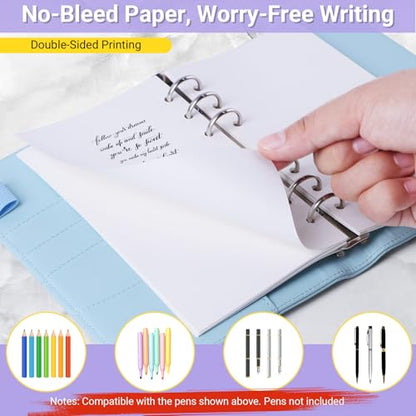 Antner A6 Blank Refill Paper 6-Hole Planner Inserts for A6 6-Ring Refillable Notebook Binder, 135 Sheets/270 Pages Loose Leaf Filler Paper with 12 PCS Binder Dividers for Notes Drawing Journal - color: Blank Paper