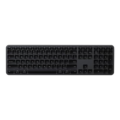 Satechi Slim EX3 Wireless Keyboard, Bluetooth & 2.4 GHz, Space Black | Full-size with numpad, instant OS key remap, rechargeable battery, for macOS, Windows, Android - color: Space Black, size: Keyboard