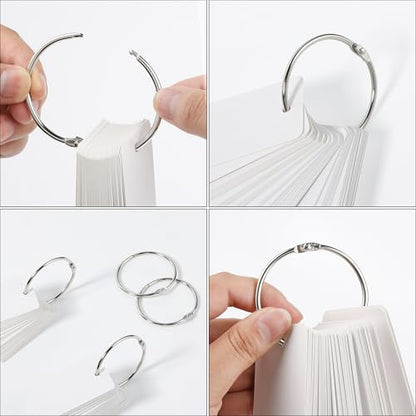 Mr. Pen- Loose Leaf Binder Ring, 2 Inch, 30 Pack | Metal Loose Leaf Binder Book Rings for Books and Index Cards, Scrapbook, Keychains, School, Home, Office, Silver - color: Silver, size: 2", 30 Pack