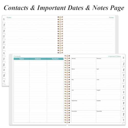 Daily Planner 2026-2027 Full Page Per Day- 2026-2027 Daily & Monthly Planner from July 2026 to June 2027, Day Planner 2026-27 with 12 Months Tabs, 8.5" x 11", Pink Flowers - color: Pink Flowers, size: 8.5" x 11"