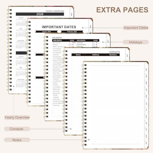 2026 Planner, Weekly and Monthly Calendar Planner Agenda, Jan 2026 - Dec 2026, Planning Academic Book, Office Desk Accessories and School Supplies - A5 (6.3'' x 8.5'') - color: C-Blossom Haze