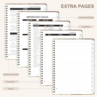 2026 Planner, Weekly and Monthly Calendar Planner Agenda, Jan 2026 - Dec 2026, Planning Academic Book, Office Desk Accessories and School Supplies - A5 (6.3'' x 8.5'') - color: C-Blossom Haze