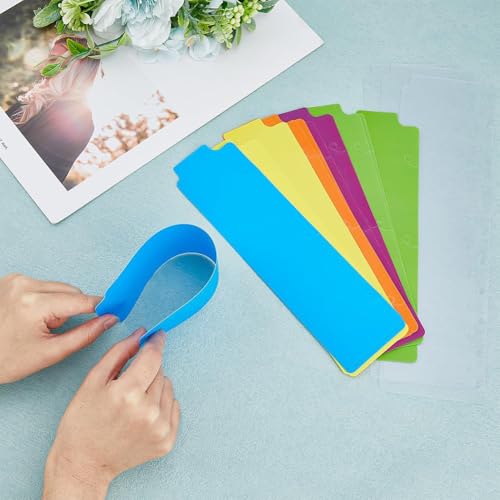 SUPERFINDINGS 18Pcs 6 Styles Plastic Binder Divider 8.5x2.3inch Colorful Snap-in Bookmark Semi Transparent Mini Dividers with Document Tap for 3 Ring Binders for Notebook Planner