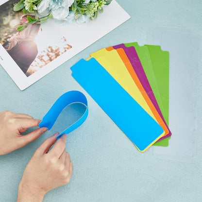 SUPERFINDINGS 18Pcs 6 Styles Plastic Binder Divider 8.5x2.3inch Colorful Snap-in Bookmark Semi Transparent Mini Dividers with Document Tap for 3 Ring Binders for Notebook Planner