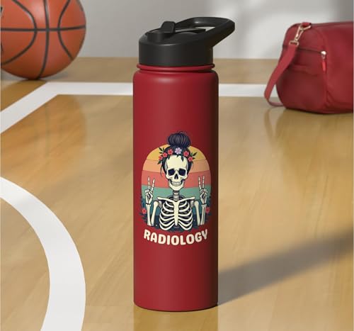 Funny Radiology Student Graduation Xray Technician Men Women Stainless Steel Insulated Water Bottle - color: Red