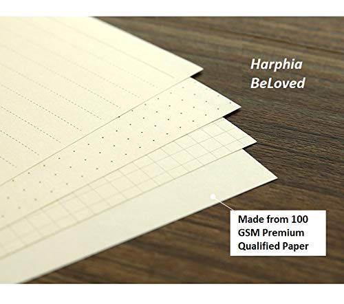 A6 Planner Refill Paper,3.58-x-6.77",100gsm Paper, 80 Sheets(160 Pages),Dot/Line/Grid/Blank Designs Included, for 6 Holes Filofax, 6 Holes Binders(Harphia,SCB-816-A6) - color: 80 Sheet, size: A6