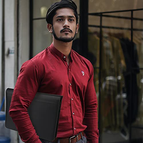 Zippered Portfolio 3 Ring Binder with 8 Pockes, Leather Business Padfolio with Zipper, A4 Document Binder Organizer for School Office