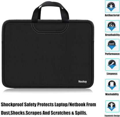 Laptop Sleeve Bag 15.6 Inch, Durable Traveling Briefcase Handle Bag & with Extra Pockets, Computer Protective Case Compatible for 15 15.6 inch HP, Dell, Acer, Asus, Black - color: Black, size: 15.6 inch
