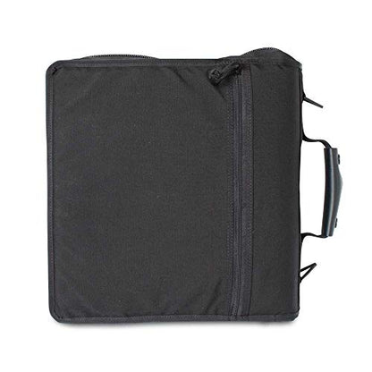 Tactical 3-Ring Binder Cover System, Zippered Padfolio Organizer Bag with leather handle (fits 1.5-2" Binders, Black) - color: Black, size: Fits 1.5-2" Binders