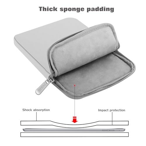 MoKo 9-11 Inch Tablet Sleeve Bag Padded Protetive Carrying Case | Fits New 11inch iPad Air M4, iPad A16 2025, iPad Pro 11 M4, Air 5/4/3, iPad 10/9/8th Gen, Tab S8/S9 11", Gray + White - color: Gray + White, size: 9-11 inch