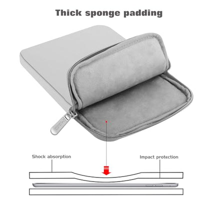 MoKo 9-11 Inch Tablet Sleeve Bag Padded Protetive Carrying Case | Fits New 11inch iPad Air M4, iPad A16 2025, iPad Pro 11 M4, Air 5/4/3, iPad 10/9/8th Gen, Tab S8/S9 11", Gray + White - color: Gray + White, size: 9-11 inch