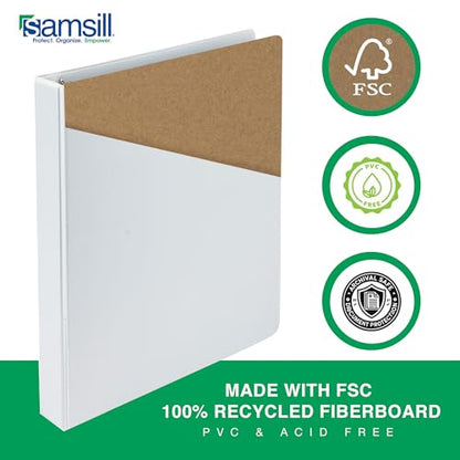 Samsill 1 Inch 3 Ring Binders, Economy Round Ring, Clear View Cover, 200 Sheet Capacity - for School, Home, Office - White, 24 Pack - color: White, size: 24-Pack, style: 1-Inch
