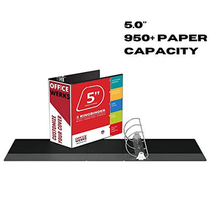 3 Ring Binder, Professional D Ring Binder 5 Inch, Presentation Folder for Standard Pages 8.5 x 11 with Pockets, Durable and Strong Black Binder (4 Pack) - color: Black, size: 5 Inch (4 Pack)