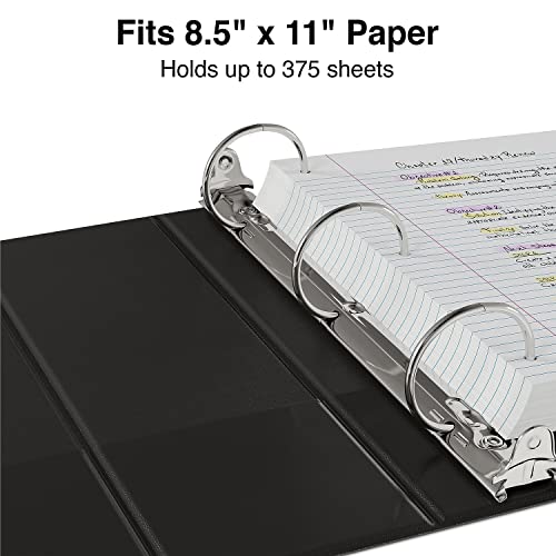 Staples Economy 2" 3‑Ring View Binders, D‑Ring, Black, Clear Overlay for Custom Covers, Holds Up to 480 Sheets – 3/Pack - color: Black, size: 3 Pack, style: 2'' Inch