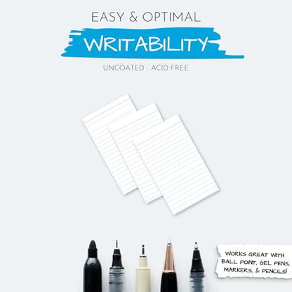 Home Advantage Vertically Ruled White Mini Index Cards, Note Cards (3x5)