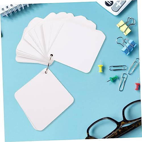 STOBOK Blank Flash Cards with Binder Rings Pre-hole Punched Notecards for Studying Note-taking and Daily Planning and Lightweight Multipurpose Notecards - size: 9.8X9.8X0.01CM