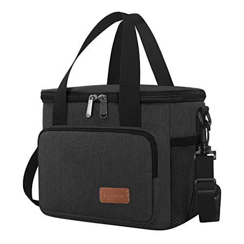 Femuar Lunch Bags for Women/Men, Insulated Lunch Bag for Work Office Picnic - Lunch Cooler Bag Leakproof Lunch Box with Adjustable Shoulder Strap - Charcoal - color: 2-Charcoal, size: Medium Size