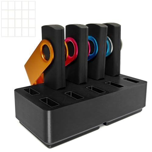 Flash Drive Desk Organizer Stand FEWINA USB Holder Storage Electronic Accessories Organizer for USB Flash Drive Stand, Thumb Drive Holder, Jump Drive Stands, Black - color: Black