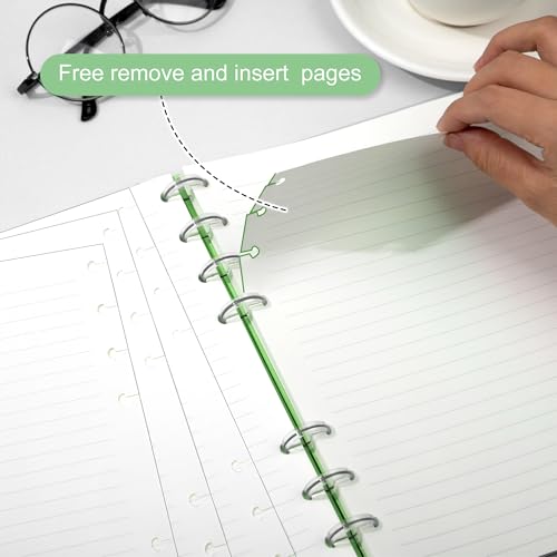 CAGIE 5 Subject Notebook & Discbound Notebook - 2 Pack, College Ruled A5 Notebook for School,Work