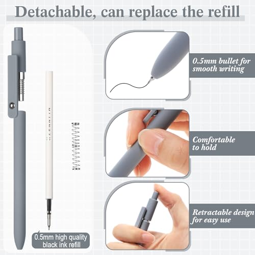 Epakh Gel Pens, 10 Pcs 0.5mm Quick Dry Black Ink Fine Point Smooth Writing Pens High End Series Retractable Aesthetic Ballpoint for Office School Supplies Women Men Gifts(Colorful,Classic) - color: Colorful, style: Classic