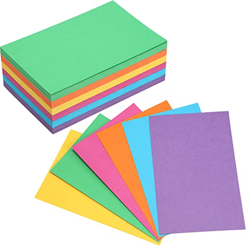 Fainne 300 Pcs 5 x 8 Inches Blank Index Cards 180 Gsm Thick Card Stock Assorted Color Neon Blank Flash Cards Colorful Study Notecards for Organizing(Bright Colors) - color: Bright Colors, size: 5 x 8 Inch