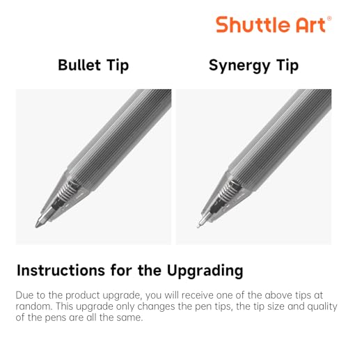 Shuttle Art Black Gel Pens, Ink Glide Series 15 Pack Retractable 0.5mm Fine Point Rollerball Gel Ink Pens Quick Drying Waterproof Smooth Writing with Comfortable Grip for Office School and home